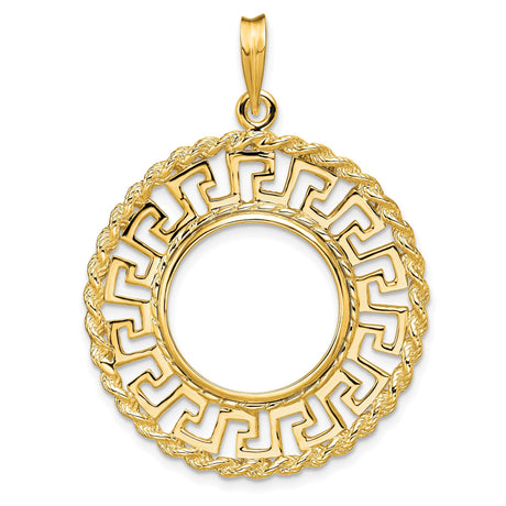 17 mm 14k Yellow Gold coin bezel for 16.5 mm Coin