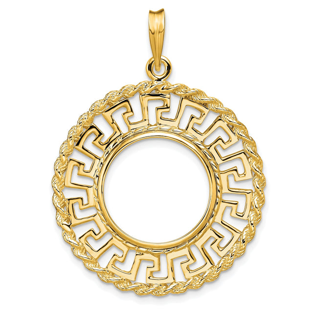 17 mm 14k Yellow Gold coin bezel for 16.5 mm Coin