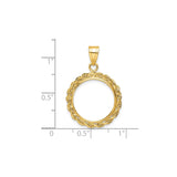 17 mm 14k Yellow Gold coin bezel for 16.5 mm Coin — size reference (ruler)