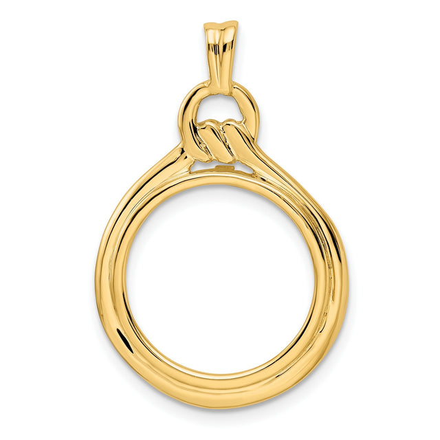 17 mm 14k Yellow Gold coin bezel for 16.5 mm Coin