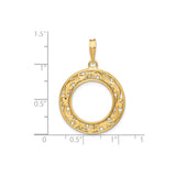 17 mm 14k Yellow Gold coin bezel for 16.5 mm Coin — size reference (ruler)