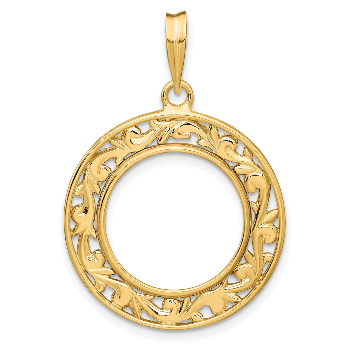 17 mm 14k Yellow Gold coin bezel for 16.5 mm Coin