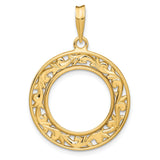 17 mm 14k Yellow Gold coin bezel for 16.5 mm Coin