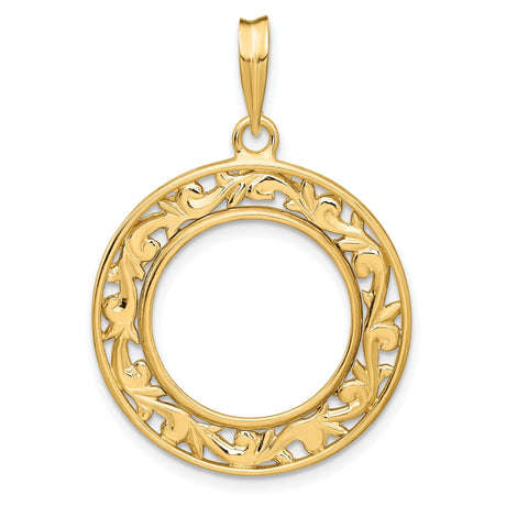 17 mm 14k Yellow Gold coin bezel for 16.5 mm Coin