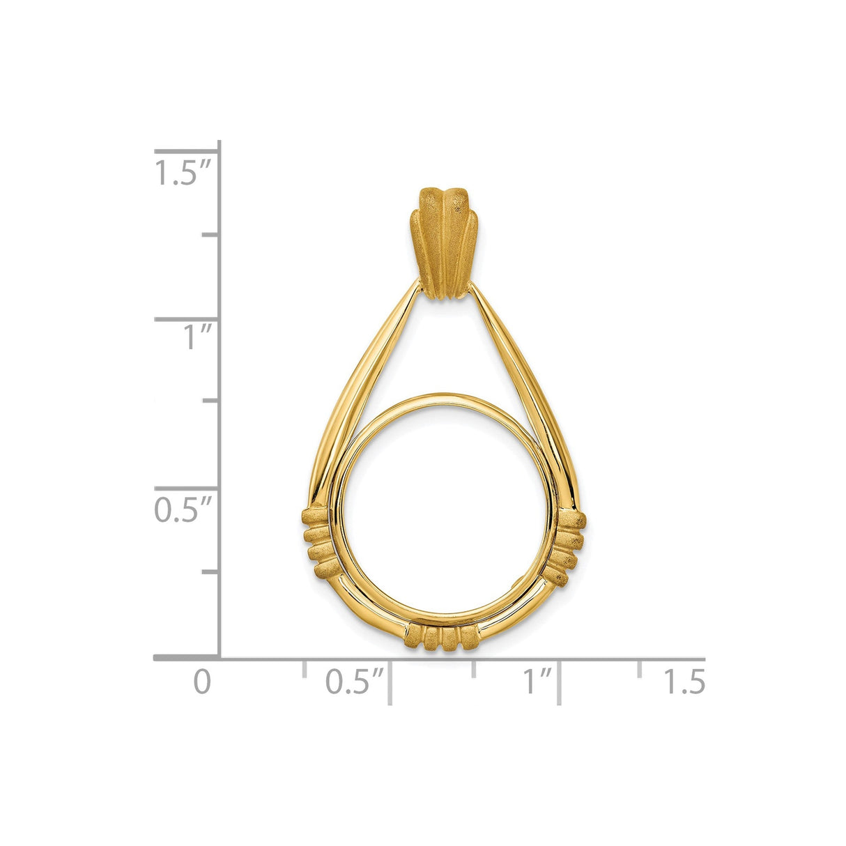 17 mm 14k Yellow Gold coin bezel for 16.5 mm Coin — size reference (ruler)
