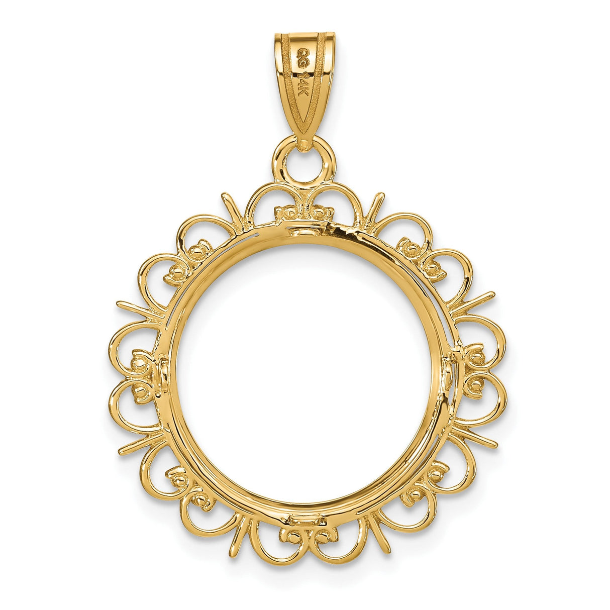 17 mm 14k Yellow Gold coin bezel for 16.5 mm Coin — additional image