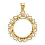 17 mm 14k Yellow Gold coin bezel for 16.5 mm Coin