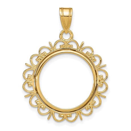 17 mm 14k Yellow Gold coin bezel for 16.5 mm Coin