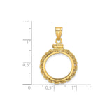17 mm 10k Yellow Gold coin bezel for 16.5 mm Coin — size reference (ruler)