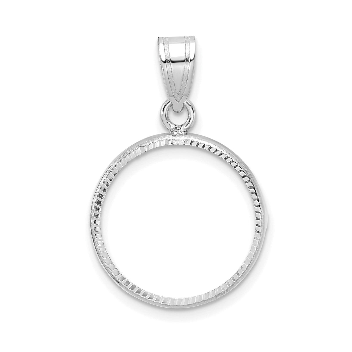 17 mm 14k White Gold coin bezel for 16.5 mm Coin