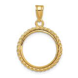 17 mm 10k Yellow Gold coin bezel for 16.5 mm Coin