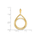 17 mm 14k Yellow Gold coin bezel for 16.5 mm Coin — size reference (ruler)