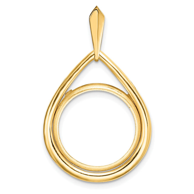 17 mm 14k Yellow Gold coin bezel for 16.5 mm Coin