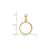 17 mm 14k Yellow Gold coin bezel for 16.5 mm Coin — size reference (ruler)
