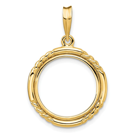 17 mm 14k Yellow Gold coin bezel for 16.5 mm Coin