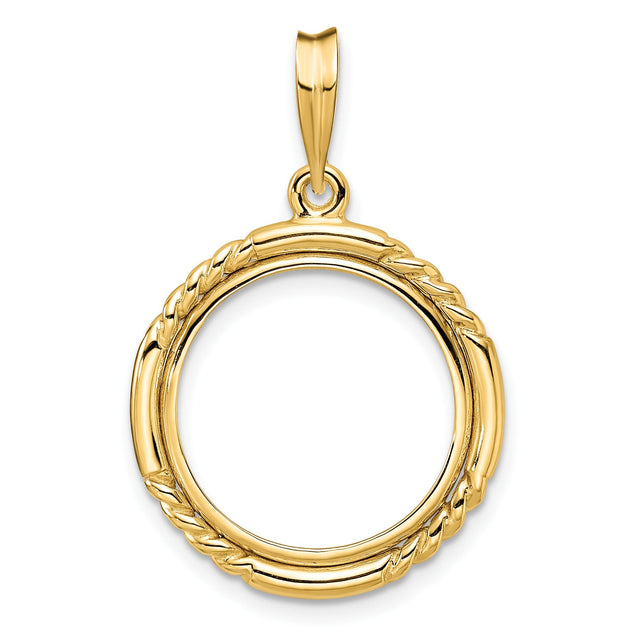17 mm 14k Yellow Gold coin bezel for 16.5 mm Coin