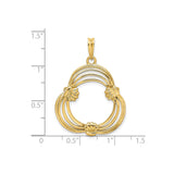 17 mm 14k Yellow Gold coin bezel for 16.5 mm Coin — size reference (ruler)