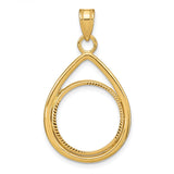 17 mm 10k Yellow Gold coin bezel for 16.5 mm Coin