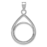 17 mm 14k White Gold coin bezel for 16.5 mm Coin