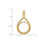 17 mm 14k Yellow Gold coin bezel for 16.5 mm Coin — size reference (ruler)