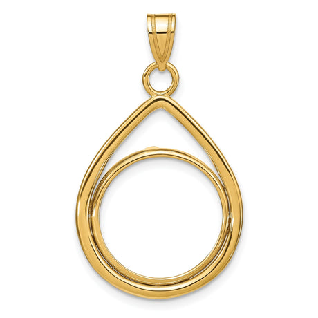 17 mm 14k Yellow Gold coin bezel for 16.5 mm Coin
