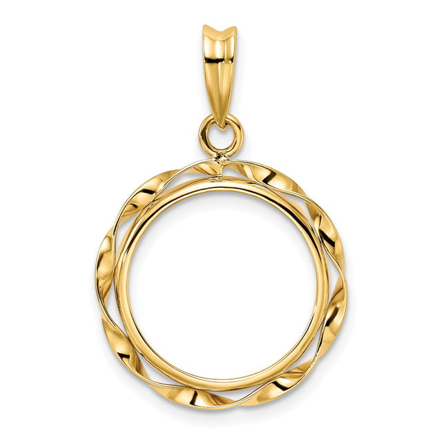 17 mm 14k Yellow Gold coin bezel for 16.5 mm Coin