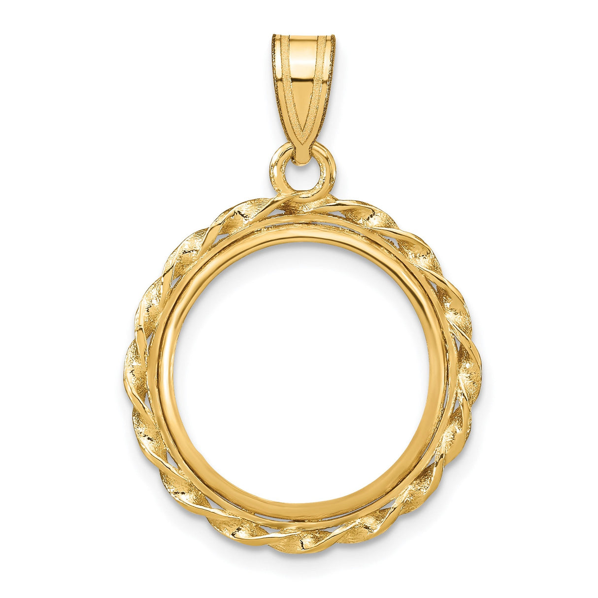 17 mm 14k Yellow Gold coin bezel for 16.5 mm Coin