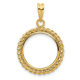 17 mm 14k Yellow Gold coin bezel for 16.5 mm Coin