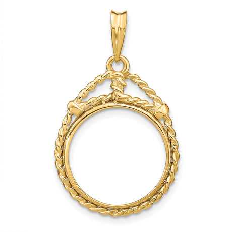 17 mm 14k Yellow Gold coin bezel for 16.5 mm Coin