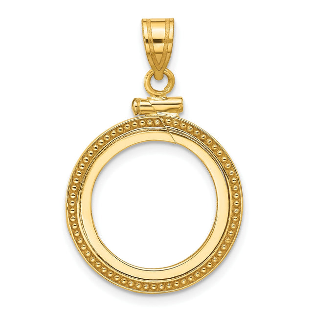 17 mm 10k Yellow Gold coin bezel for 16.5 mm Coin