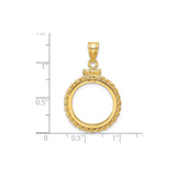 17 mm 14k Yellow Gold coin bezel for 16.5 mm Coin — size reference (ruler)