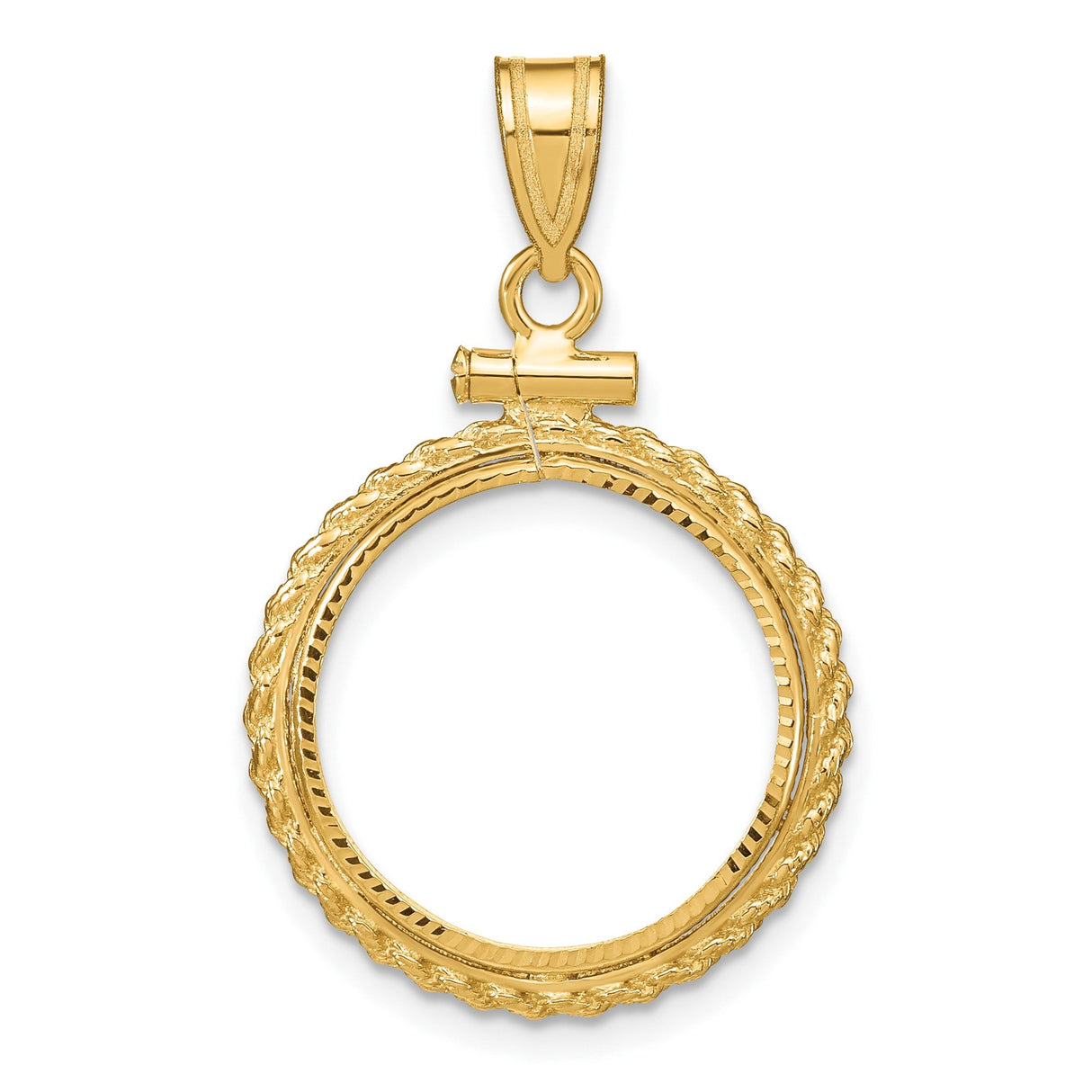 17 mm 10k Yellow Gold coin bezel for 16.5 mm Coin