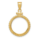 17 mm 10k Yellow Gold coin bezel for 16.5 mm Coin
