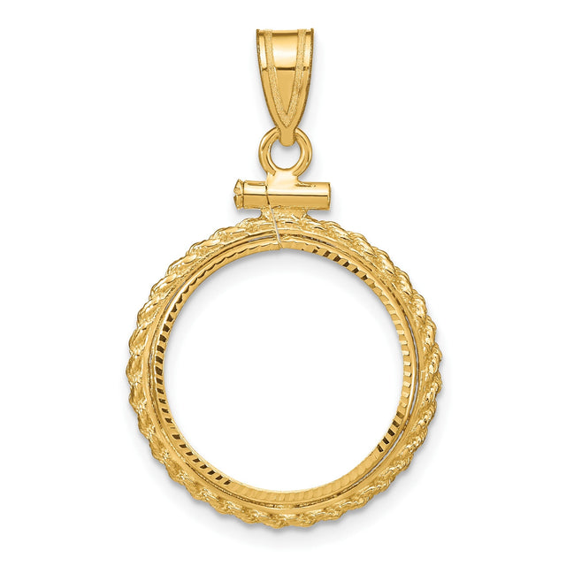 17 mm 10k Yellow Gold coin bezel for 16.5 mm Coin