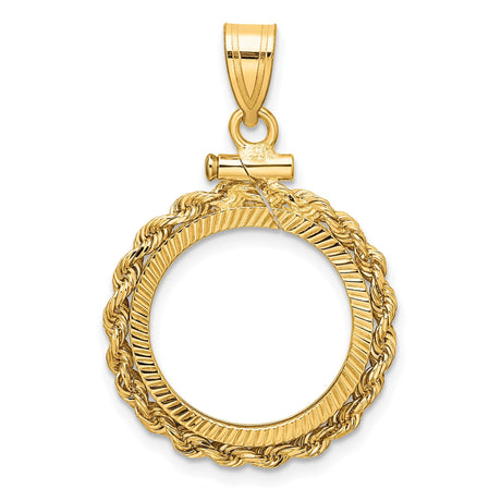 17 mm 14k Yellow Gold coin bezel for 16.5 mm Coin