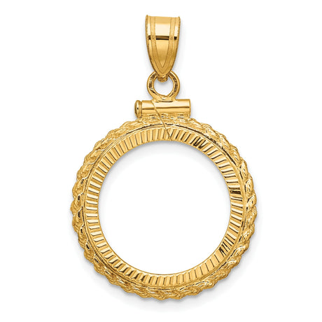 17 mm 14k Yellow Gold coin bezel for 16.5 mm Coin
