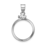 17 mm 14k White Gold coin bezel for 16.5 mm Coin