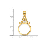 17 mm 14k Yellow Gold coin bezel for 16.5 mm Coin — size reference (ruler)
