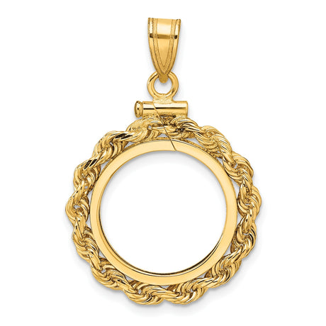 17 mm 14k Yellow Gold coin bezel for 16.5 mm Coin