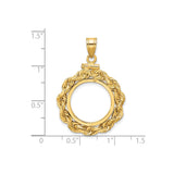 17 mm 14k Yellow Gold coin bezel for 16.5 mm Coin — size reference (ruler)
