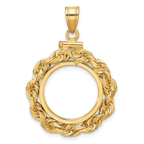 17 mm 14k Yellow Gold coin bezel for 16.5 mm Coin