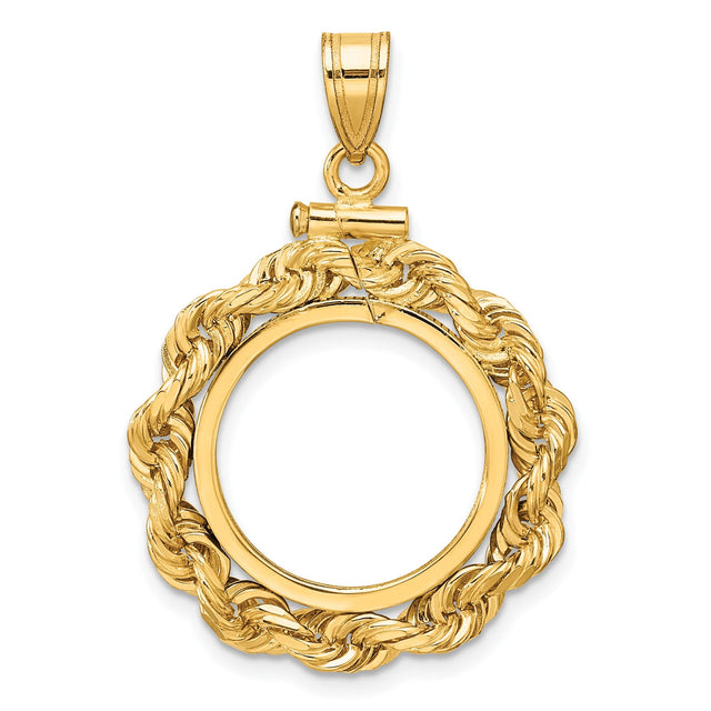 17 mm 14k Yellow Gold coin bezel for 16.5 mm Coin