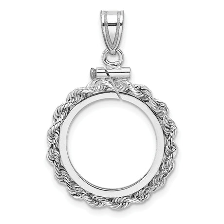 17 mm 14k White Gold coin bezel for 16.5 mm Coin