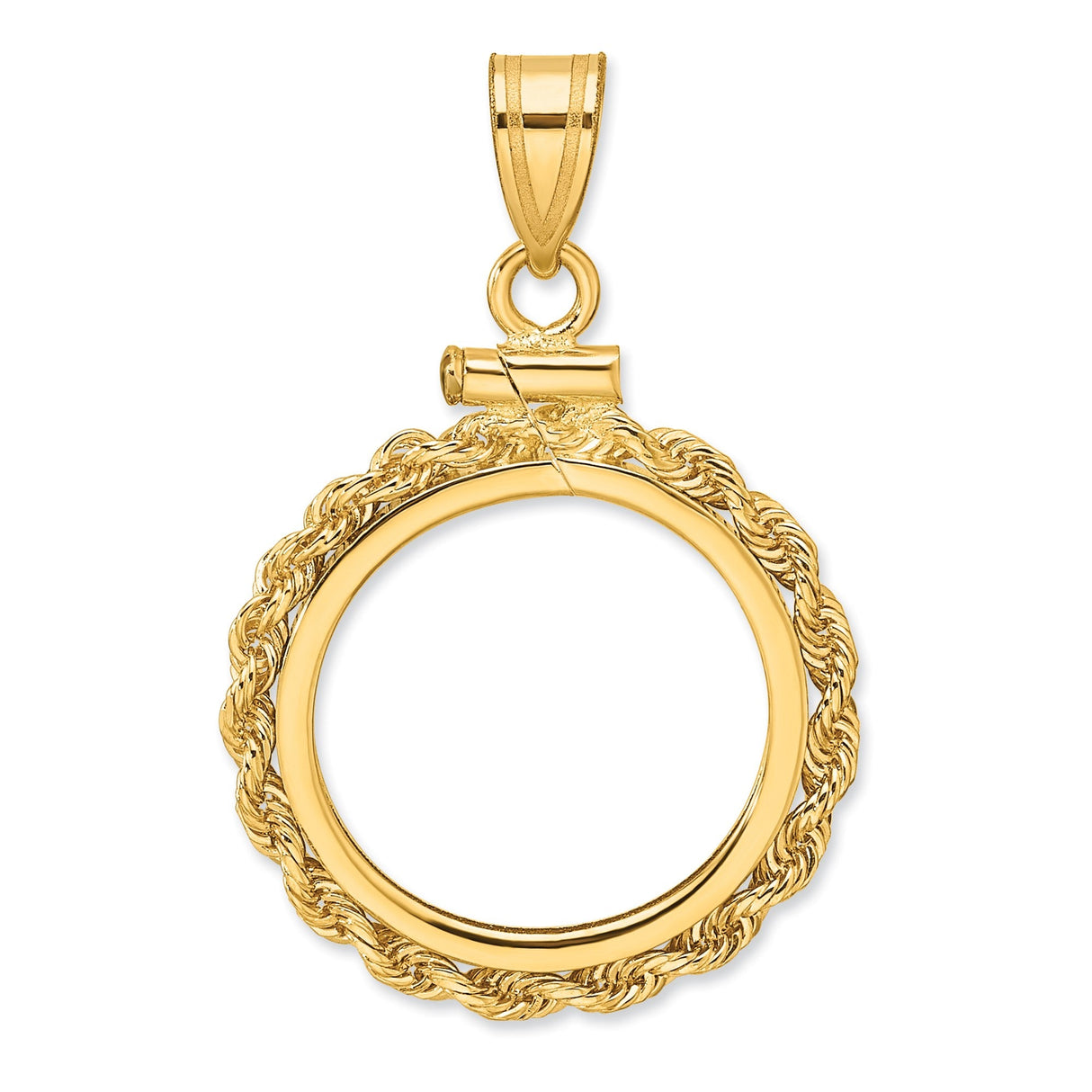 17 mm 14k Yellow Gold coin bezel for 16.5 mm Coin