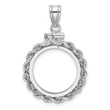 17 mm 14k White Gold coin bezel for 16.5 mm Coin