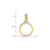 17 mm 14k Yellow Gold coin bezel for 16.5 mm Coin — size reference (ruler)