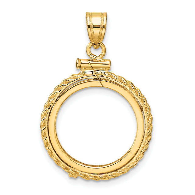 17 mm 10k Yellow Gold coin bezel for 16.5 mm Coin