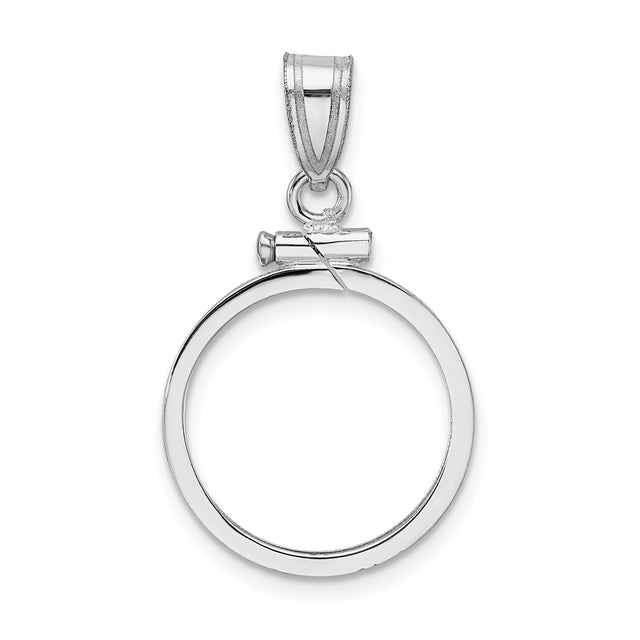 17 mm 14k White Gold coin bezel for 16.5 mm Coin