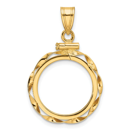 17 mm 14k Yellow Gold coin bezel for 16.5 mm Coin