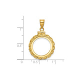17 mm 10k Yellow Gold coin bezel for 16.5 mm Coin — size reference (ruler)